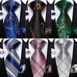 160cm Length Men's Tie Set Handkerchief Cufflinks Wedding Party Accessories Neck Ties Gift for Men Wholesale