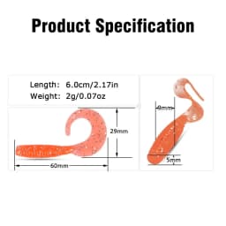 Goture 10pcs/set Soft Fishing Lure 6cm 2g Wobblers Silicone Artificial Bait Grub Worm Lures for Bass Trout Carp Fishing Lures