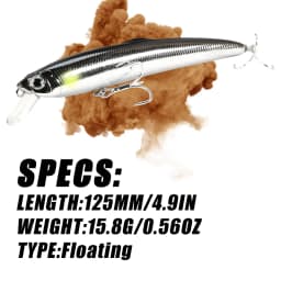 B&U 125mm SARUNA Floating Minnow Fishing Lure Hard Bait Minnow Wobbler Swimbait Saltwater Fishing For Seabass