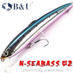 B&U 125mm SARUNA Floating Minnow Fishing Lure Hard Bait Minnow Wobbler Swimbait Saltwater Fishing For Seabass