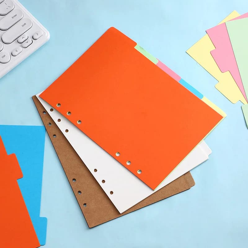 A4 A5 B5 A6 Color Index Page Craft Classification Page Loose-Leaf Book Separator Sheet Handbook Separator Office Accessories