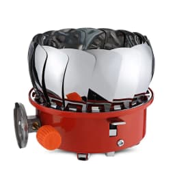 Outdoor Mini Portable Folding Heater Camping Lotus Burner Kitchen Cooker Heating Foldable Furance Head Card Gas Stove Wind Proof