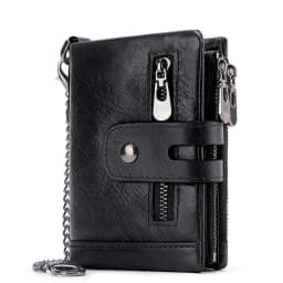 Fashion Women Wallet Genuine Leather Female Clutch Wallets Hasp Double Zipper Design Short Coin Pocket ID Card Holder Purse