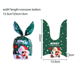 10/20pcs Merry Christmas Rabbit Ear Candy Bags Carton Santa Claus Snowman Cookie Bags For Xmas Noel Gifts Packing Supplies