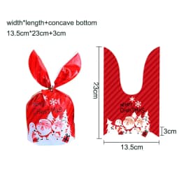 10/20pcs Merry Christmas Rabbit Ear Candy Bags Carton Santa Claus Snowman Cookie Bags For Xmas Noel Gifts Packing Supplies
