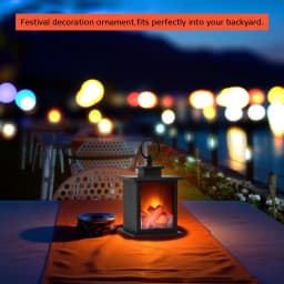 E2 LED Flame Night Light Fireplace Lantern Lamp Portable Flame NightLights Retro Fireplace Lamp Christmas Atmosphere Decoration