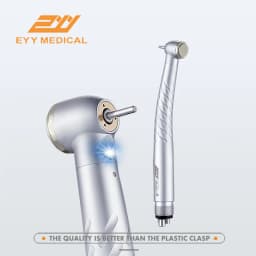 EYY Dental Dentistry High Speed Handpiece LED High Rotation Turbine Push Button 2/4 Hole Standard Torque Head Triple Water Spray