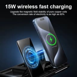 30W Electric Wireless Charger Stand for Airpods Pro Apple Watch Touch Control Fast Charging Station for Iphone 16 15 14 13 12 11