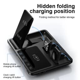 30W Electric Wireless Charger Stand for Airpods Pro Apple Watch Touch Control Fast Charging Station for Iphone 16 15 14 13 12 11