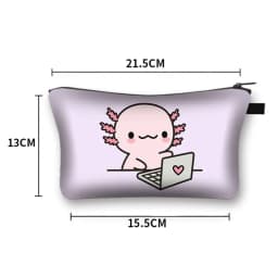 Cute Animal Sea Otters Axolotl / Ferret Pattern Cosmetic Bag Women Makeup Bags Zipper Cosmetic Cases Girl's Lipstick Holder Gift