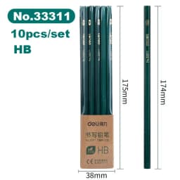 Deli 10pcs/set Wooden Pencil HB 2B 2H Children's Drawing Sketch Examination Pencil Stationery Art Supplies