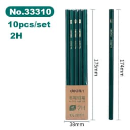 Deli 10pcs/set Wooden Pencil HB 2B 2H Children's Drawing Sketch Examination Pencil Stationery Art Supplies