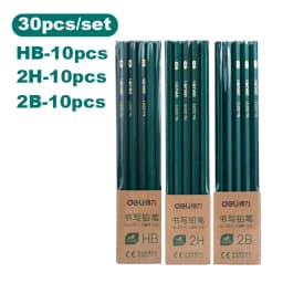 Deli 10pcs/set Wooden Pencil HB 2B 2H Children's Drawing Sketch Examination Pencil Stationery Art Supplies