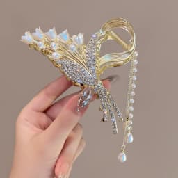 Fashion Snake Crystal Tassel Hair Claw Clips For Women Girls Geometric Metal Hair Crab Hairpins Headwear Hair Accessories