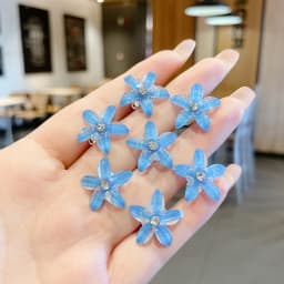 10PCS/Set Hair Clip Braided Hair Small Flower Hair Buttons Hairpin Girl Cute Headdress Girl Mini Hair Claw Hair Accessories