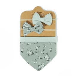 3Pcs/Set Muslin Cotton Baby Bib Newborn Bows Headband Triangle Print Saliva Towel Infant Boy Girl Feeding Burp Cloth Shower Gift