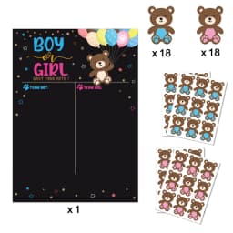 Boy or Girl Gender Reveal Voting Game Poster Board with Stickers Baby Gender Reveal Party Decoration Baby Shower Supplies