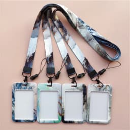 Marble Pattern Lanyard ID Badge Card Holder Office Worker Cardholder Cover Credit Card Case Card Protector Christmas Gift