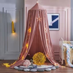 Battilo Kids Bed Mosquito Net Bed Canopy for Boys & Girls Room Bed Curtain for Child Crib Children Tent Hanging Round Play Tent