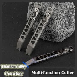 EDC Titanium Alloy Crowbar Portable Bottle Opener Safety Belt Cutter Outdoor Camping Gear Multifunction Tools