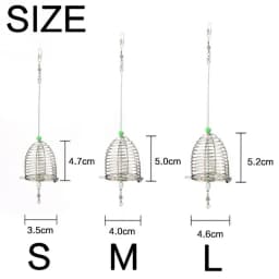 FLYSAND Fishing Cage Fishing Stainless Steel Bait Cage Basket Feeder Holder Fishing Lure Cage 3 Sizes S/M/L Fishing Feeder Cage