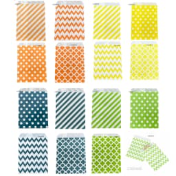 50 pcs 5x7 inch Paper Bag Four Leaf Clover Polka Dot Wavy Kraft Paper Bag Mixed Cookies Candy Gift Wrapping Bag For Christmas