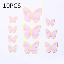 1 Set Girl's Back Butterfly Happy Birthday Cake Toppers Pink DIY Wedding Party Cake Topper Dessert Decoration Baby Shower Gift