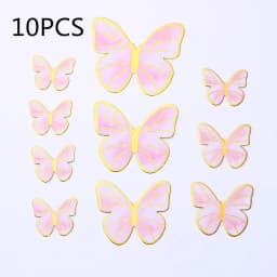1 Set Girl's Back Butterfly Happy Birthday Cake Toppers Pink DIY Wedding Party Cake Topper Dessert Decoration Baby Shower Gift
