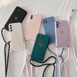 Crossbody Lanyard Silicone Phone Case For Samsung Galaxy A21S A05 A20 A30 A50 A20S A11 A42 A70 A13 A23 A14 A34 A54 A24 A12 Cover