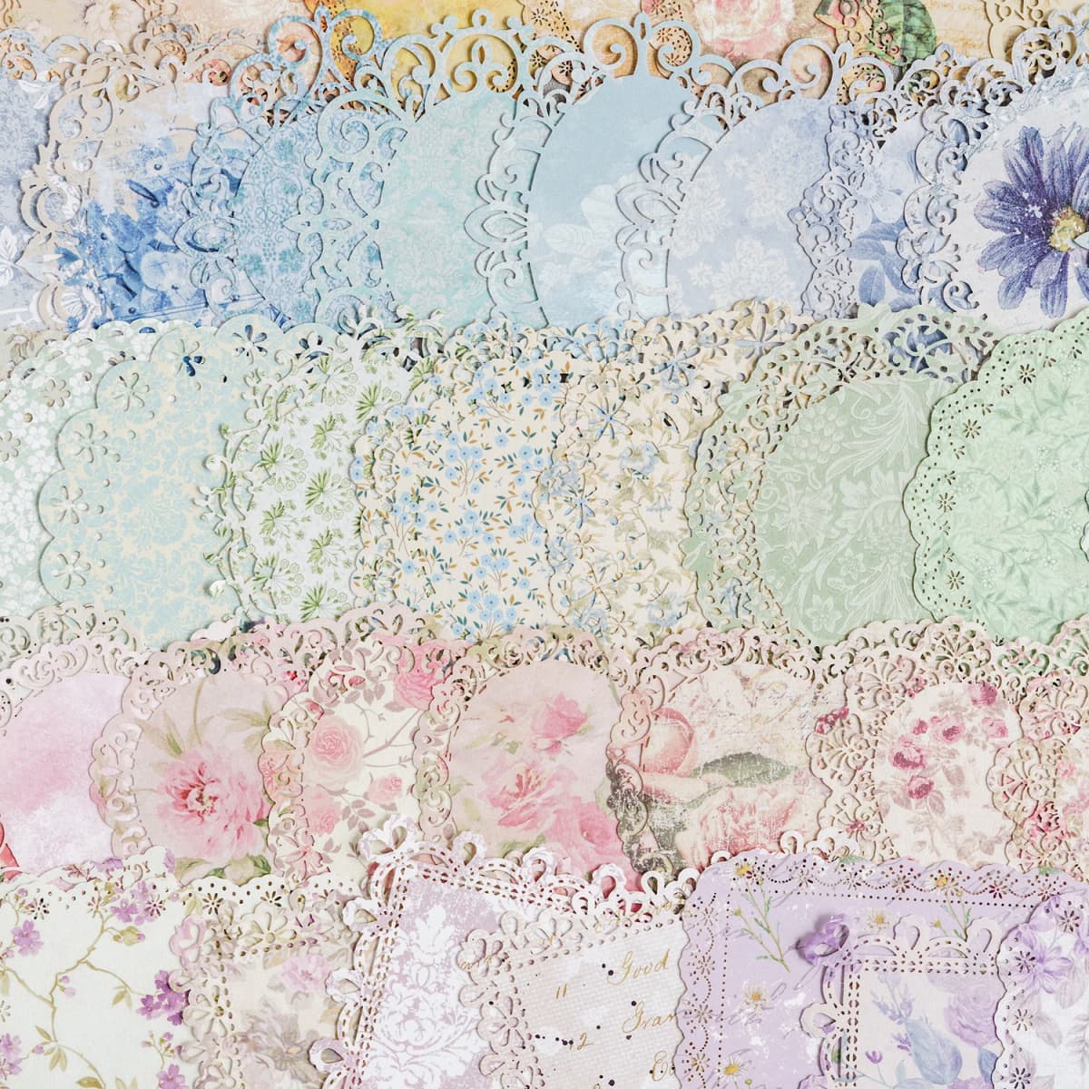 10 pcs Vintage Broken flower hollowed out lace paper Decorative Diy Scrapbooking Diary Album junk journal Collage material