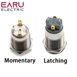 12mm Reset Metal Button Start Stop Power Switch with LED Light 5V 12V 24V Small Button Inching Switch Waterproof and Dustproof