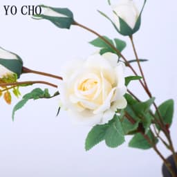 5 Head/Bundle Artificial Flowers Silk Rose Long Branch Bouquet for Wedding Home Decoration Fake Plants DIY Wreath Accessories