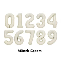 1Pcs Cream Number Birthday Balloons 32/40inch White Brown Caramel Beige Large Number Foil Balloon for Birthday Anniversary Decor
