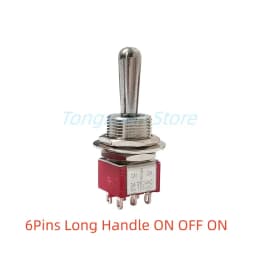 1pc SH T8013-Z1 12mm ON-OFF-ON SPDT DPDT 3/6Pin 2/3Position Maintained Toggle Switch Large Long Handle 3A 250VAC/5A 125VAC