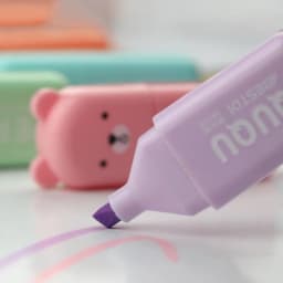 6PCS/Set Bear Mini Fluorescent Highlighter Pen Kawaii Pastel Marker Pens Stationery Material Escolar Papelaria School Supplie