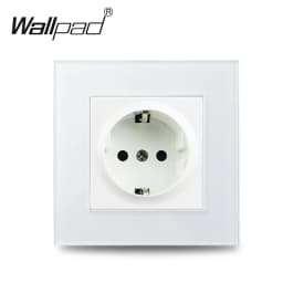 Touch Light Switch With EU Wall Socket Black 1 Gang 1 Way Led Interruptor Crystal Dark Blue Backlight Wallpad Home Improvemet