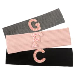 Baby Boy Girl Pink Pearl Letters Headband Hair Accessories New Child Kids Soft Ribbed Cotton Elastic Headwear Hair Band
