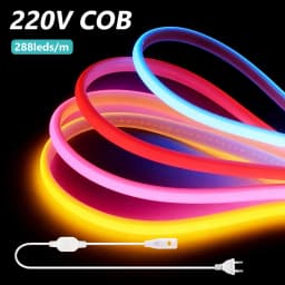 288LEDs/m COB LED Neon Light 220V Dimmable 10 Colors High CRI RA90 Flexible Strip with Power for Custom Sign Wall Decoration