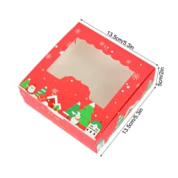 5Pcs Christmas Cookie Box With Window Candy Chocolate Biscuit Packaging Boxes Xmas Gift Wrapping 2026 New Year Party Treat Box
