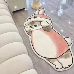 VIKAMA Cartoon Cat Carpet, Plush And Warm Bedside Blanket, Cute And Girlish Bedroom, Children's Room Carpet, Home Decoration