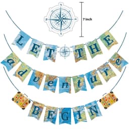 Global Travel Disposable Tableware Plates Cups Hanging Spiral Cake Topper Balloons Adventure Retirement Graduation Party Decor