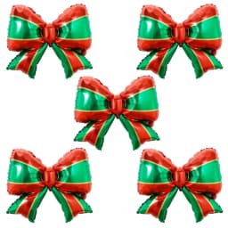 5Pcs Bowknot Foil Balloon Christmas Party Decoration Stole Christmas Green Red Merry Xmas Supplies For Home Air Globos Gifts