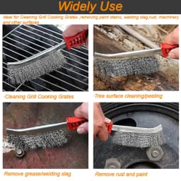 Multi-function Tool Wire Brush Metal Rust Removal Roller Brush Polishing Barbecue Cleaning Brush Long Handle For Rust Removal