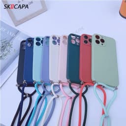 15T Crossbody Necklace Strap Cord Lanyard Soft Case for Xiaomi 15T 17T Pro Mi15 T Camera Protect Silicone Bumper Cover Shell
