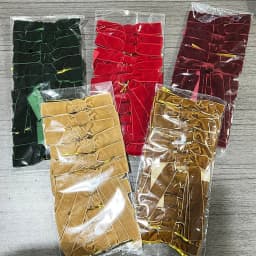 2.5cm Christmas Gift Box Decoration Bow Christmas Red Velvet Satin Ribbon Bow Handmade Christmas Tree Wreath Garland Pendent