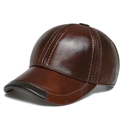 Autumn/Winter Leather-Trimmed Hats Middle-Aged and Elderly Fashionable Versatile Peaked Caps Warm Men's Outdoor Baseball Caps