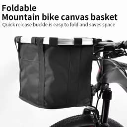 Bicycle Front Basket Bike Small Pet Dog Carry Pouch 2in1 Detachable MTB Cycling Handlebar Tube Hanging Fold Baggage Bag Bike Bag