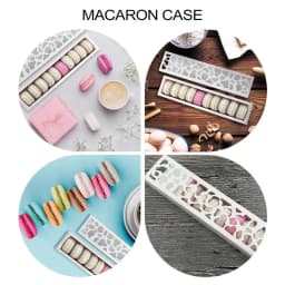 10pcs Rectangular Macaron Box Cookies Paper Box Dessert Packing Boxes For Bakery Cut Out Long Cake Packing Box