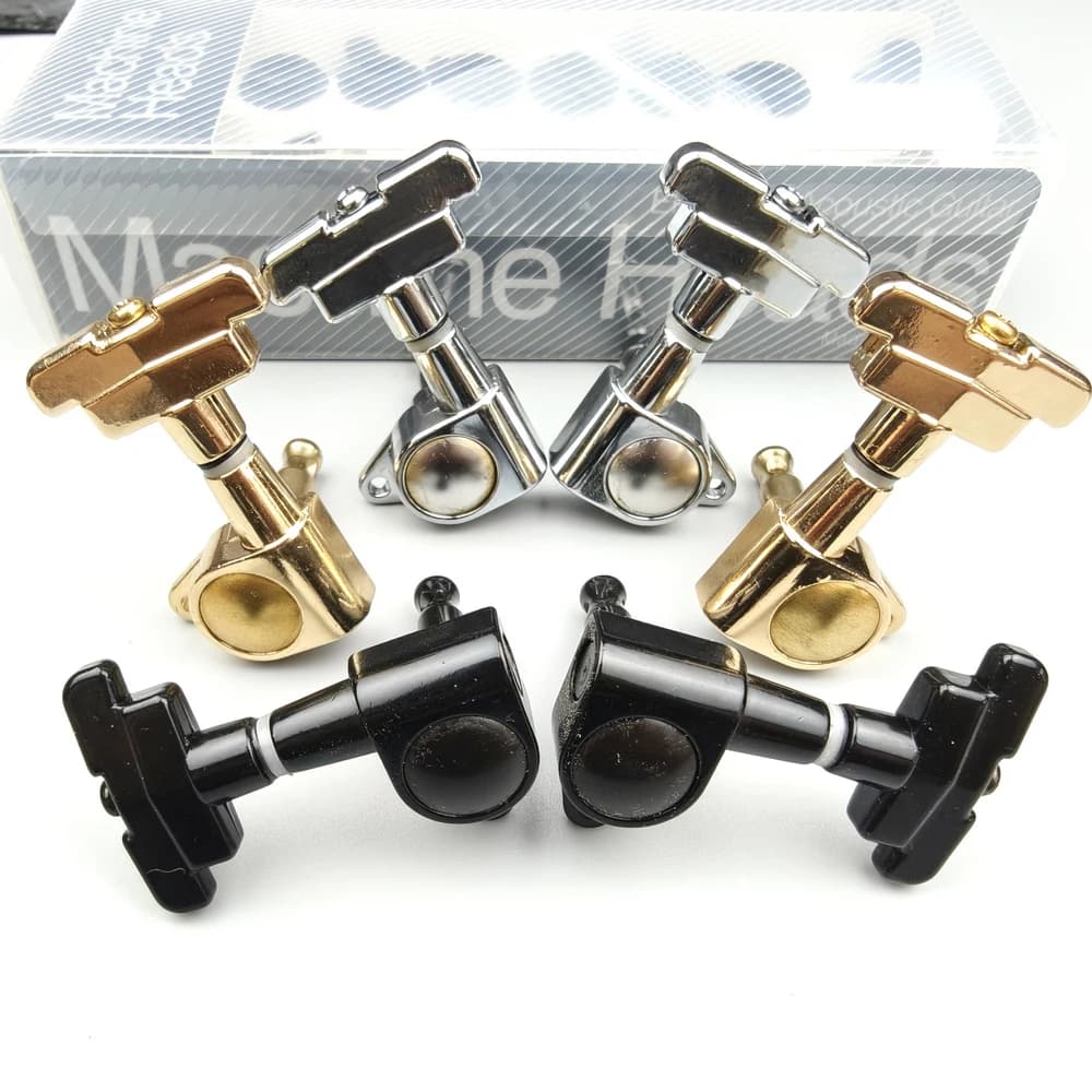 KAYNES J-109 3R+3L Electric Guitar Machine Heads Tuners Art Deco Rotomatic Imperial Style Head Tuning Pegs Chrome Black Gold