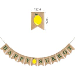 Happy Sukkot Flags, Holiday Party Supplies, Fruit Wreaths for Celebration Decorations